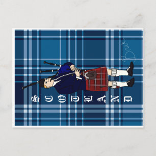 Scotland bagpiper postcard