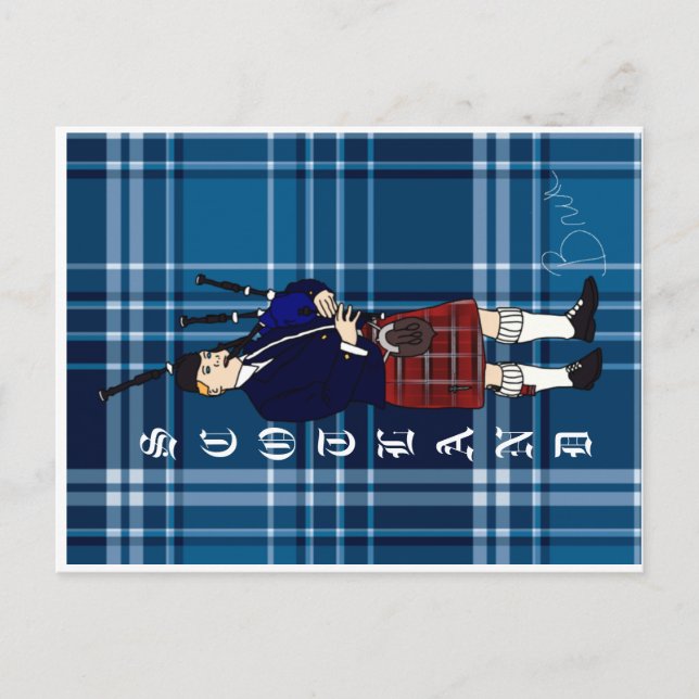 Scotland bagpiper postcard (Front)