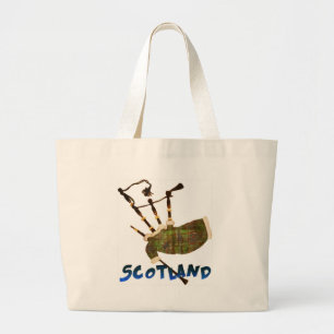 Scotland Bagpipes Large Tote Bag