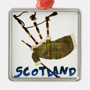 Scotland Bagpipes Metal Tree Decoration