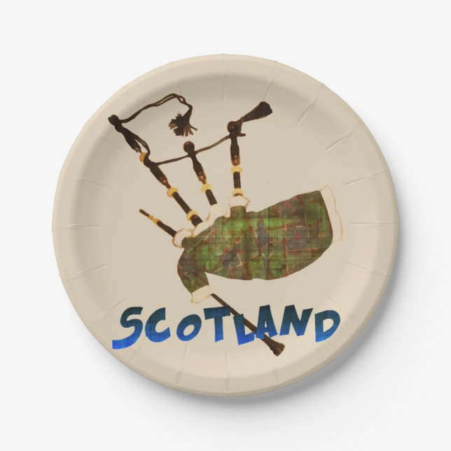 Scotland Bagpipes Paper Plate (Front)