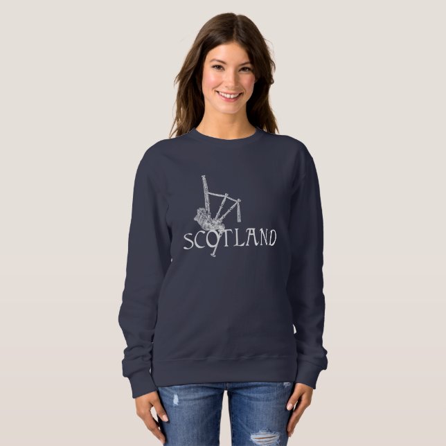 Scotland Bagpipes, Scottish Design Sweatshirt (Front Full)