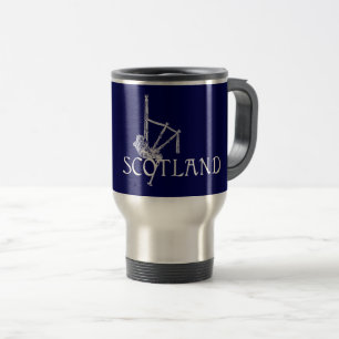 Scotland Bagpipes, Scottish Design Travel Mug