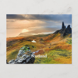 Scotland, beautiful mountain landscape postcard