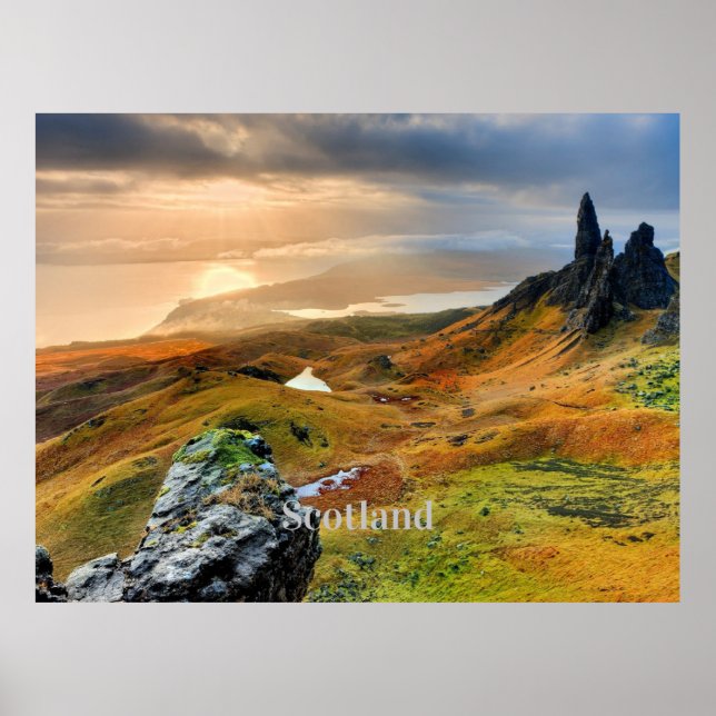 Scotland, beautiful mountain landscape poster (Front)