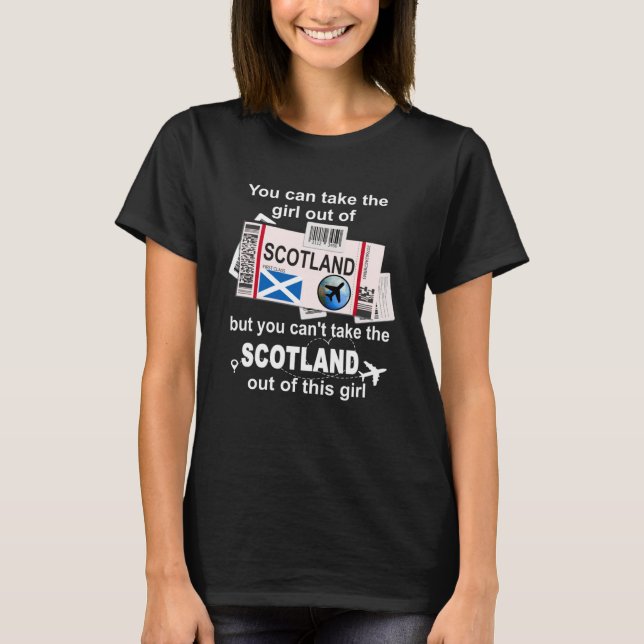 Scotland Boarding Pass  Scotland Girl  Scotland T-Shirt (Front)