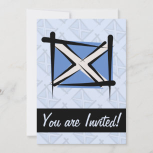 Scotland Brush Flag Invitation
