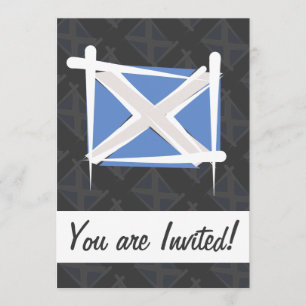 Scotland Brush Flag Invitation