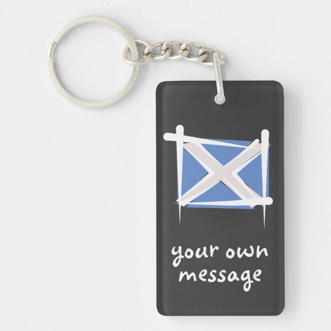 Scotland Brush Flag Key Ring (Front)