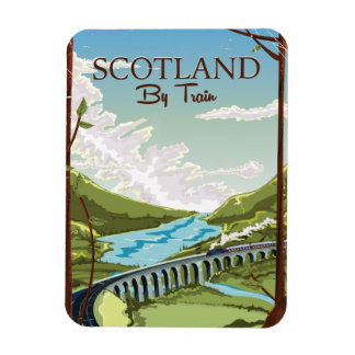 Scotland By Train vintage Travel poster Magnet