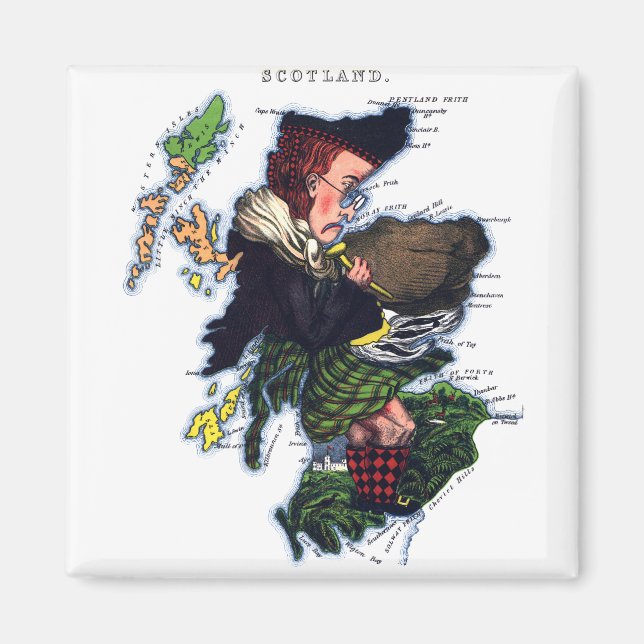 Scotland Caricature Map Magnet (Front)