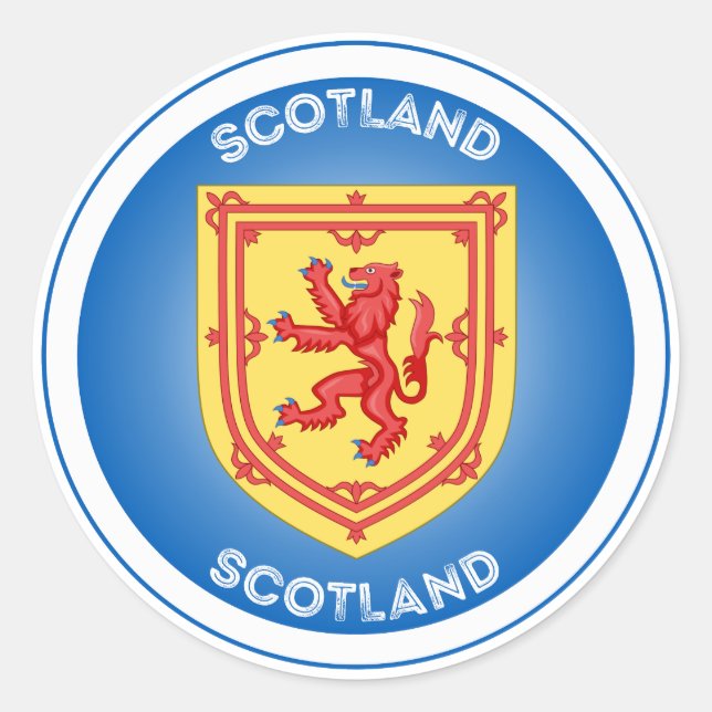 Scotland Coat of Arms Circle Shape Classic Round Sticker (Front)