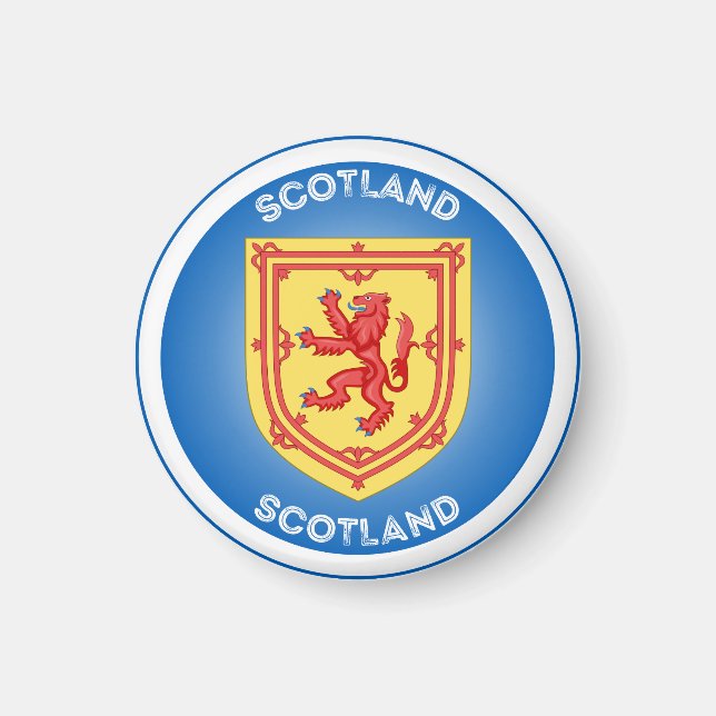 Scotland Coat of Arms Circle Shape Magnet (Front)