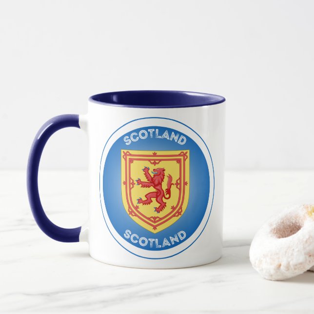 Scotland Coat of Arms Circle Shape Mug (With Donut)