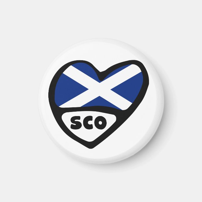 Scotland Country Code Flag Heart, SCO Magnet (Front)