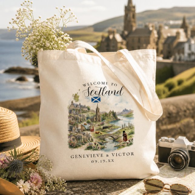 Scotland Custom Wedding Welcome Tote Bag (Creator Uploaded)