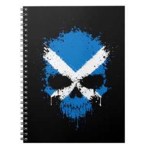 Scotland Dripping Splatter Skull Notebook