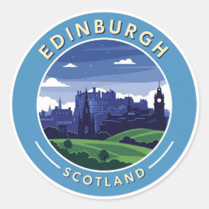 Scotland Edinburgh Dugald Stewart Monument  Classic Round Sticker