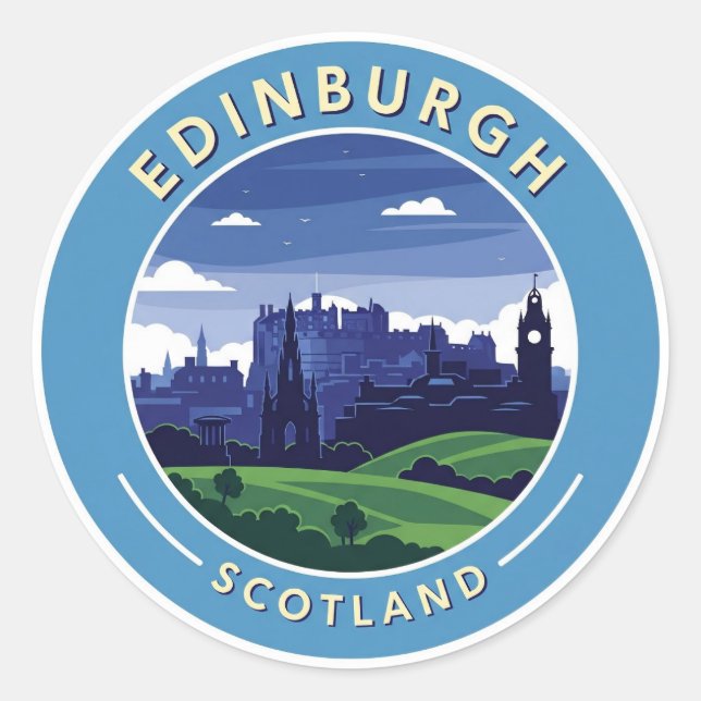 Scotland Edinburgh Dugald Stewart Monument  Classic Round Sticker (Front)