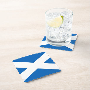 SCOTLAND FLAG BLUE WHITE CROSS T-Shirt Paper Coaster