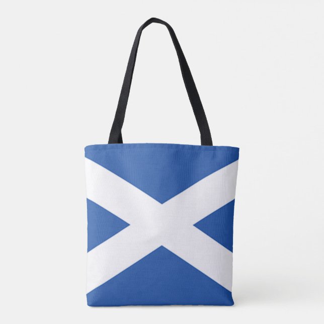 Scotland Flag Blue White Tote Bag (Back)