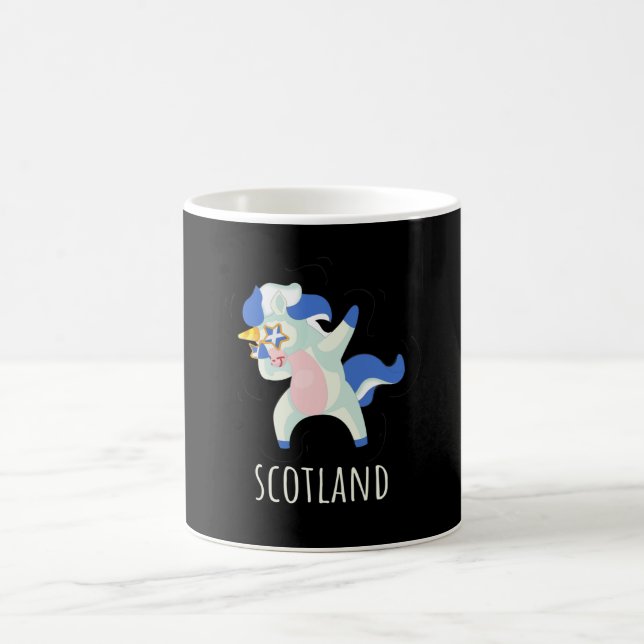 Scotland Flag Dabbing Unicorn Coffee Mug (Center)