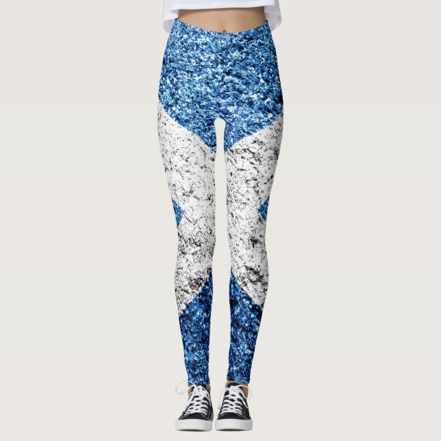 Scotland Flag Distressed Leggings (Front)