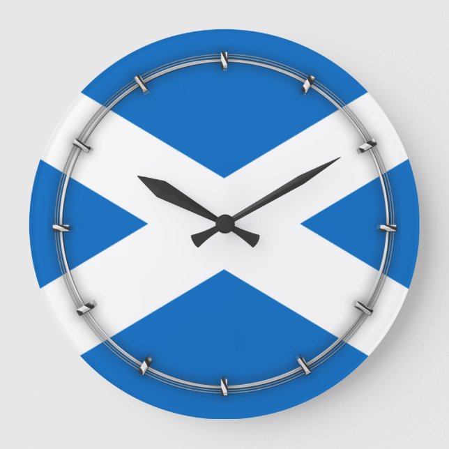 Scotland Flag Freedom Large Clock (Front)