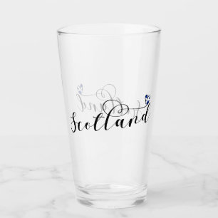 Scotland Flag in Heart, Scottish Saltire Glass