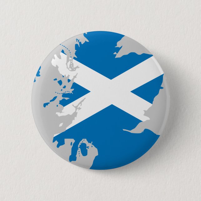 Scotland flag map 6 cm round badge (Front)