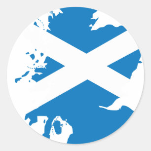 Scotland flag map classic round sticker