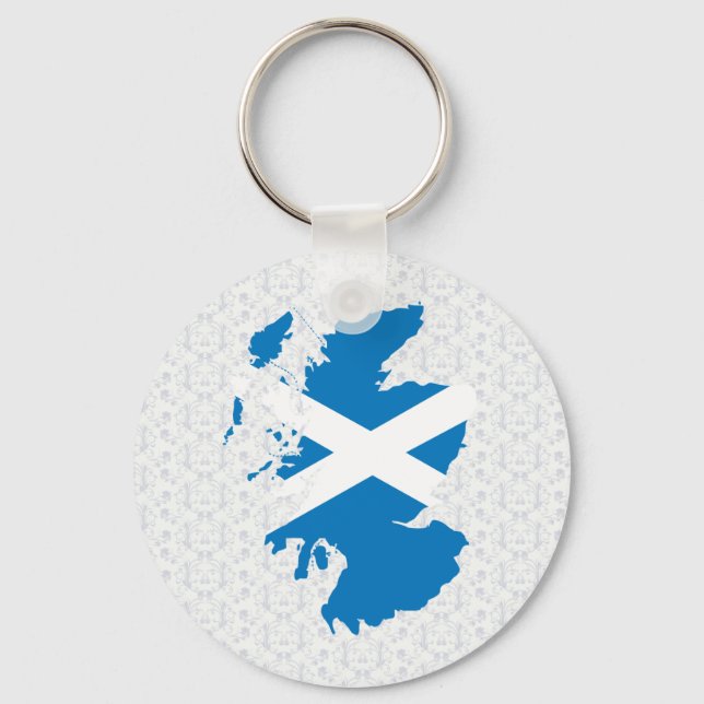 Scotland Flag Map full size Key Ring (Front)