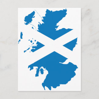 Scotland flag map postcard