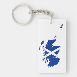 scotland flag map united kingdom country shape key ring