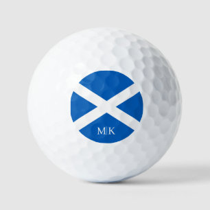 Scotland Flag Modern Monogram Golf Balls
