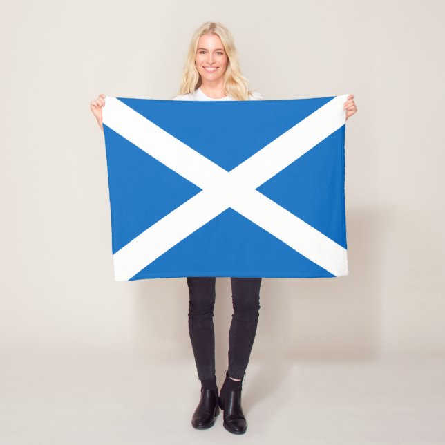 Scotland flag Scottish Saltire Fleece Blanket (In Situ)