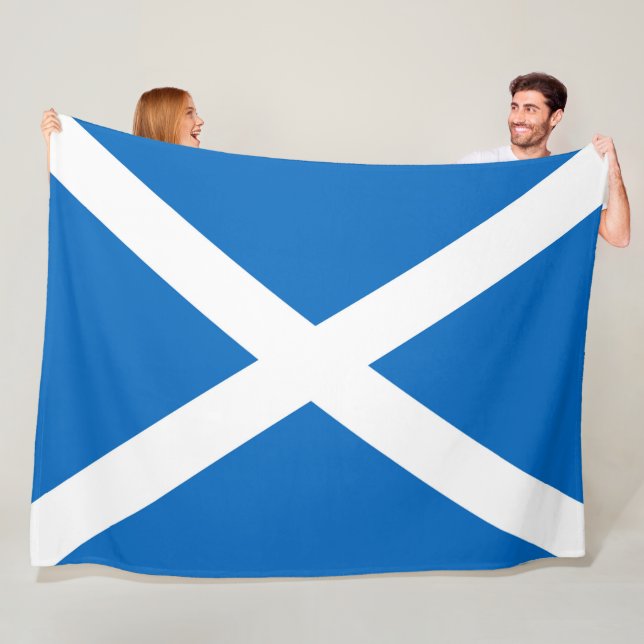 Scotland flag Scottish Saltire Fleece Blanket (In Situ)