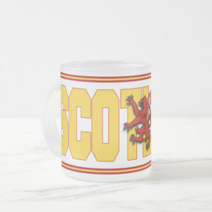 Scotland Flag Text Frosted Glass Coffee Mug