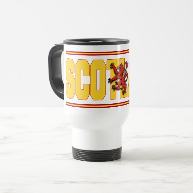 Scotland Flag Text Travel Mug (Front Left)