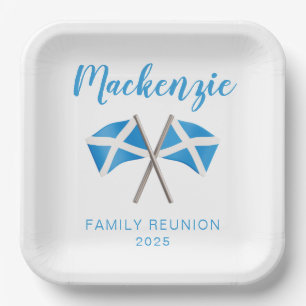 Scotland Flags Family Reunion Paper Plate