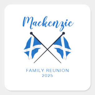 Scotland Flags Family Reunion Square Sticker