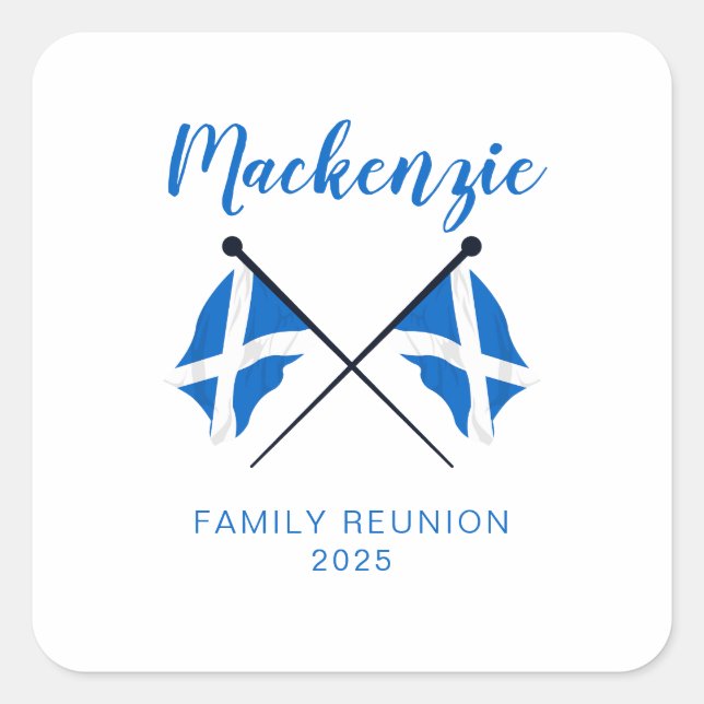 Scotland Flags Family Reunion  Square Sticker (Front)