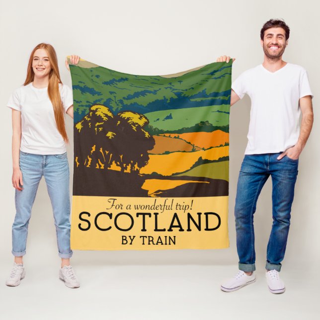 Scotland "For a Wonderful trip!" Fleece Blanket (In Situ)