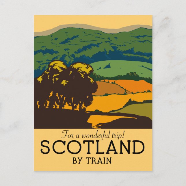 Scotland "For a Wonderful trip!" Postcard (Front)