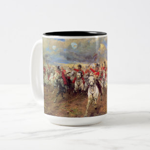 Scotland For Ever (Cavalry Officers) (Military) Two-Tone Coffee Mug
