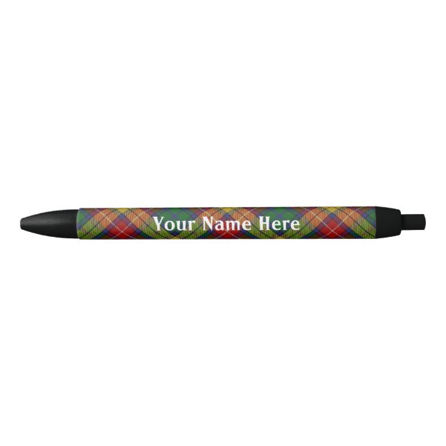 Scotland Forever Clan Buchanan Tartan Black Ink Pen (Front)