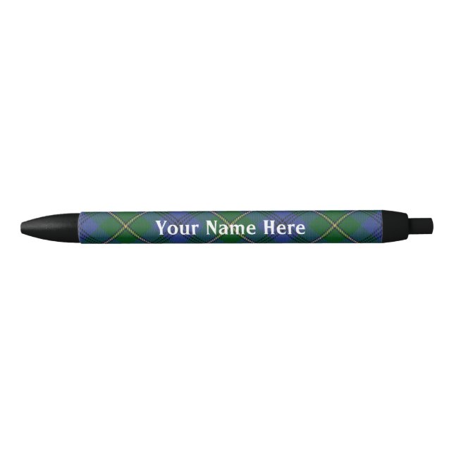 Scotland Forever Clan Johnstone Johnston Tartan Black Ink Pen (Front)