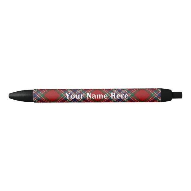 Scotland Forever Clan MacFarlane Tartan Black Ink Pen (Front)