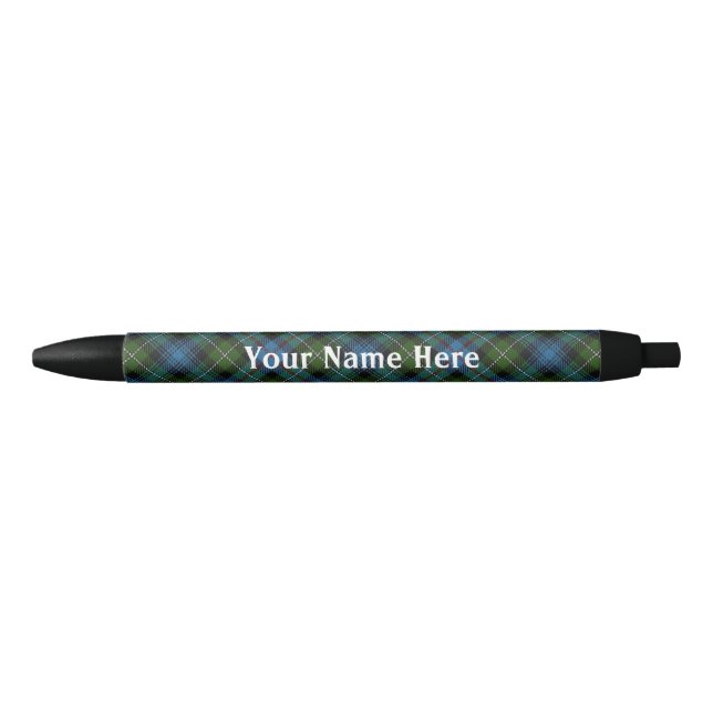 Scotland Forever Clan MacKenzie Tartan Black Ink Pen (Front)