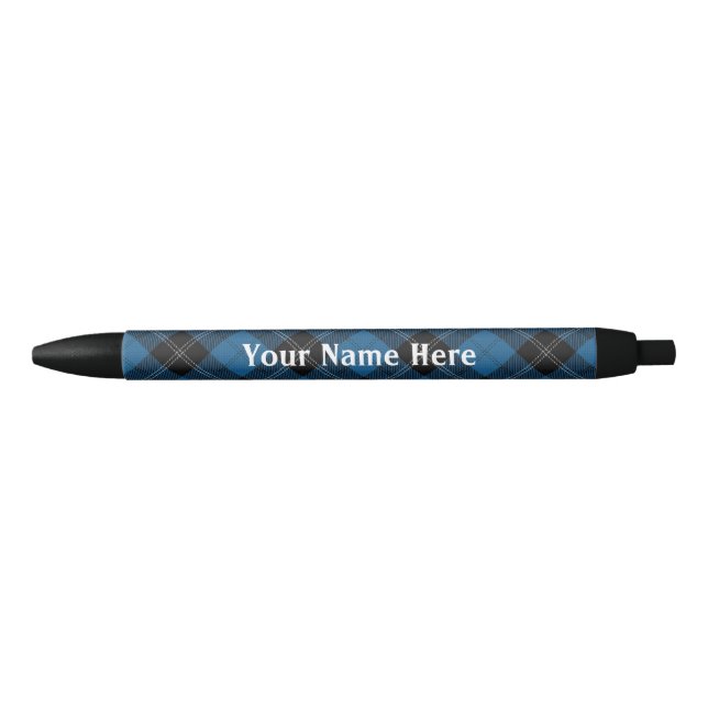 Scotland Forever Clan Ramsay Ramsey Blue Tartan Black Ink Pen (Front)